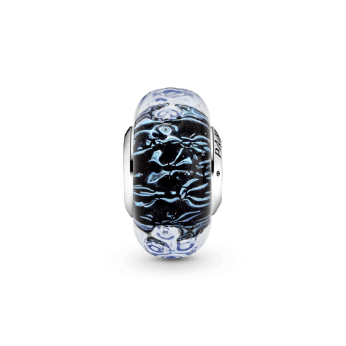 Charm Océano Ondulante De Cristal Murano Azul Oscuro