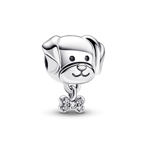 Charm Perro mascota y hueso Pandora Plata Esterlina