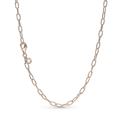 Collar Cadena De Eslabones Recubrimiento En Oro Rosa 14K