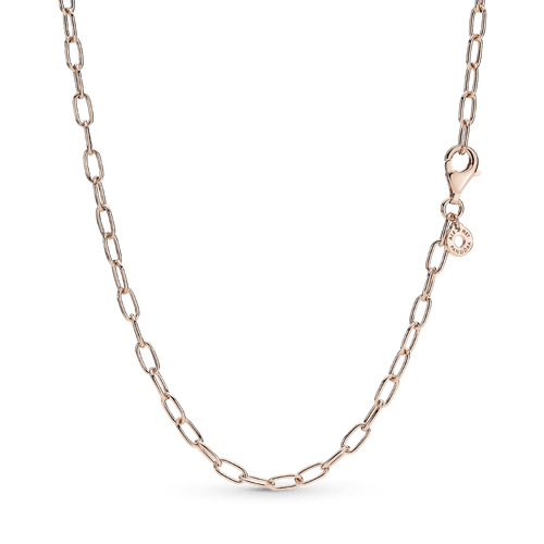 Collar Cadena De Eslabones Recubrimiento En Oro Rosa 14K