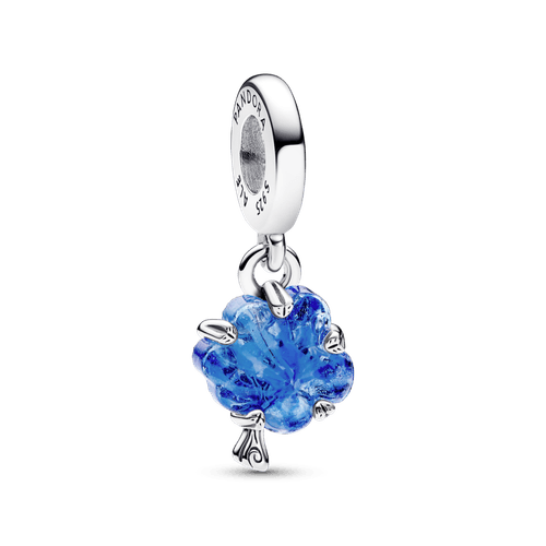 Charm colgante Árbol de familia de cristal Murano azul