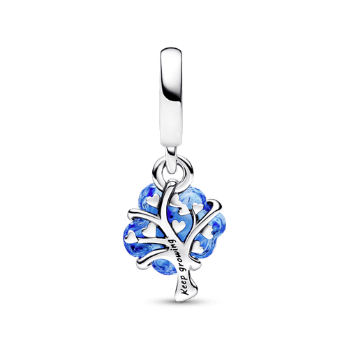 Charm colgante Árbol de familia de cristal Murano azul