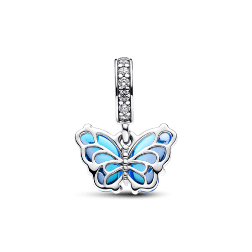 Charm Colgante Mariposa de Cristal Murano azul Pandora Plata Esterlina
