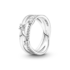 Anillo Banda Triple Resplandeciente