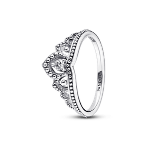 Anillo Tiara real con abalorios Pandora Plata Esterlina