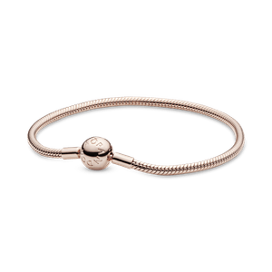 Brazalete cadena de serpiente con broche Pandora Moments en Recubrimiento en Oro Rosa de 14k