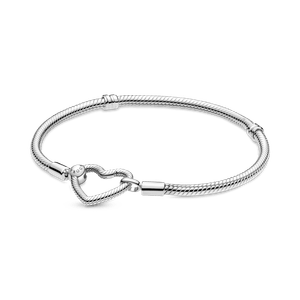 Brazalete Cadena De Serpiente Con Cierre De Corazón Pandora Moments