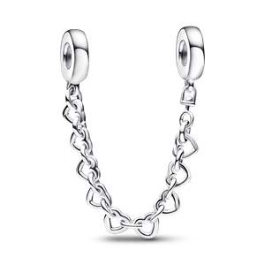 Cadena de seguridad Corazones unidos Pandora Plata Esterlina