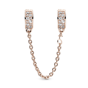 Cadena de seguridad Recubrimiento en Oro Rosa de 14k