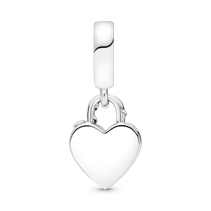 Charm Colgante Candado Del Corazón Con Rosa