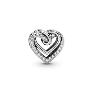 Charm Corazones entrelazados resplandecientes