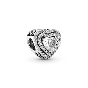 Charm Corazones Nivelados Brillantes