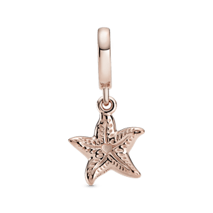 Charm Colgante Estrella De Mar Reluciente Recubrimiento en Oro Rosa de 14k