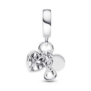 Charm Colgante de familia triple Infinito Pandora Plata Esterlina
