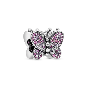 Charm Mariposa de pavé rosada