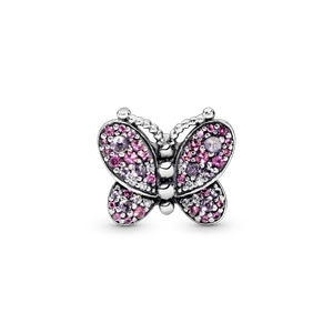 Charm Mariposa de pavé rosada