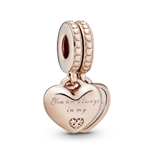 Charm Colgante Siempre Estás En Mi Corazón Recubrimiento en Oro Rosa de 14k