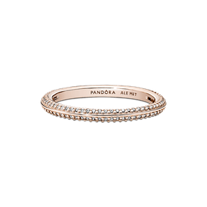 Anillo De Pavé Recubrimiento en Oro Rosa De 14K Pandora Me