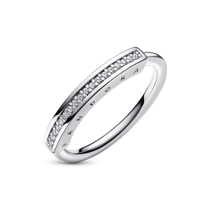 Anillo I-D en pavé Pandora Signature Pandora Plata Esterlina