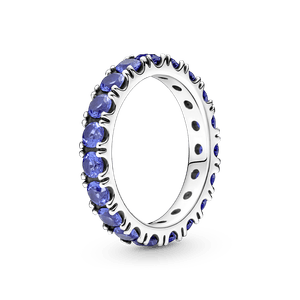 Anillo En Plata De Ley Eternity Brillante Azul