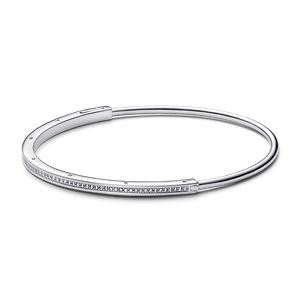 Brazalete rígido I-D Pandora Signature Pandora Plata Esterlina