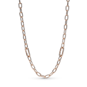 Collar De Cadena De Eslabones Recubrimiento en Oro Rosa De 14K Pandora Me