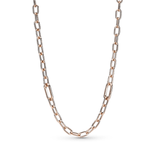 Collar De Cadena De Eslabones Recubrimiento en Oro Rosa De 14K Pandora Me