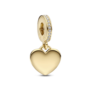 Charm colgante Corazón grabable Recubrimiento en Oro de 14k