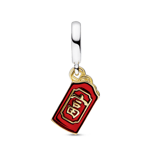 Charm Colgante Sobre rojo de dos tonos Recubrimiento en Oro de 14k