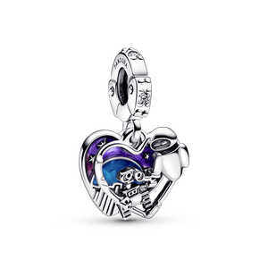 Charm colgante Wall-E y Eve brilla en la oscuridad de Disney Pixar Pandora Plata Esterlina