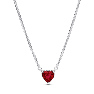 Collar collier con pendiente Halo de corazón reluciente Pandora Plata Esterlina