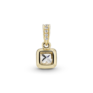 Dije Oro 14K Con Halo Cuadrado Brillante