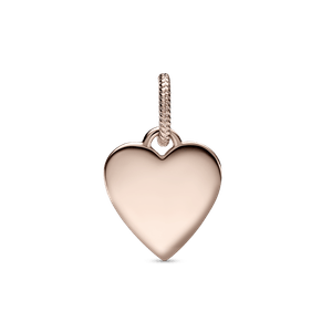 Pendiente Placa grabable en forma de corazón Recubrimiento en Oro Rosa de 14k