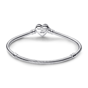 Brazalete cadena de serpiente Pandora Moments con broche Corazón infinito centelleante