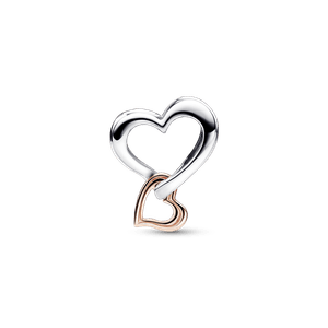 Charm de dos tonos Corazón calado con infinito