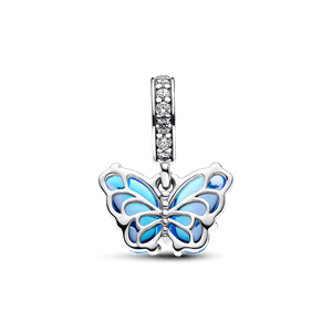 Charm Colgante Mariposa de Cristal Murano azul Pandora Plata Esterlina