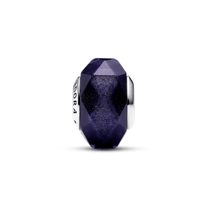 Charm de Cristal de Murano Azul Facetado