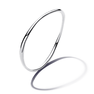 Brazalete Rígida Forma Orgánica Plata