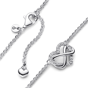 Collar Corazón Infinito Brillante Plateado
