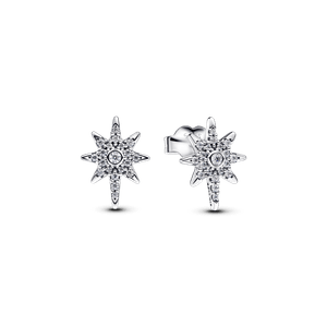 Aretes de botón Estrella Polar Brillante