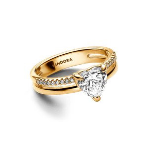 Anillo Corazón Doble Banda