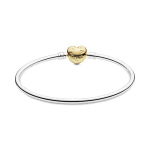 Brazalete Rígido Corazón Logotipo de Pandora