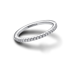 Anillo Banda Brillante Plata