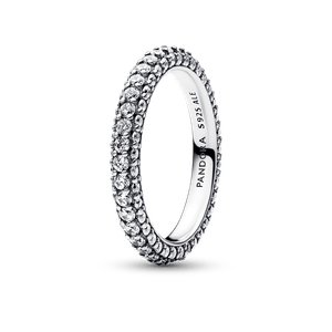 Anillo Fila en Pavé Plata