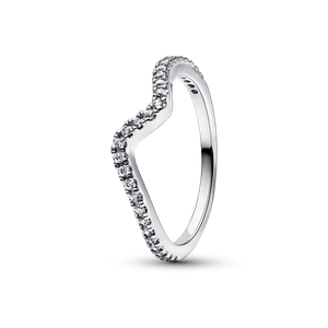 Anillo Ola Brillante Plata