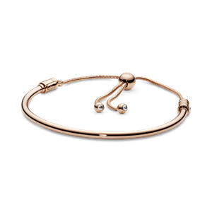Brazalete deslizante Tallo de flor Recubrimiento en Oro Rosa de 14k