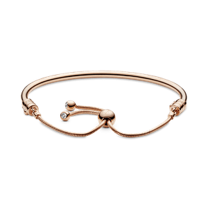 Brazalete deslizante Tallo de flor Recubrimiento en Oro Rosa de 14k