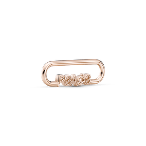 Eslabón De Estilo Con La Palabra Paz Recubrimiento en Oro Rosa De 14K Pandora Me