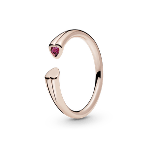Anillo Abierto Corazones Pulidos Y Relucientes