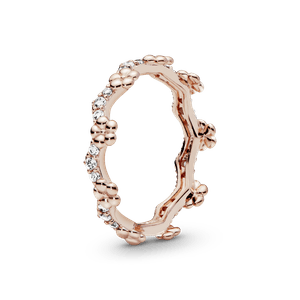 Anillo Corona De Flores Recubrimiento en Oro Rosa de 14k